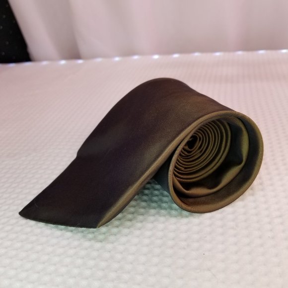 Simon Chang Brown Bronze Men's Neck Tie - Picture 4 of 10